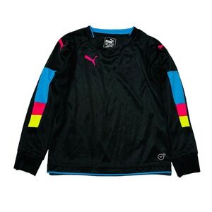 Puma Kids Black Jersey with Pink and Blue Accents